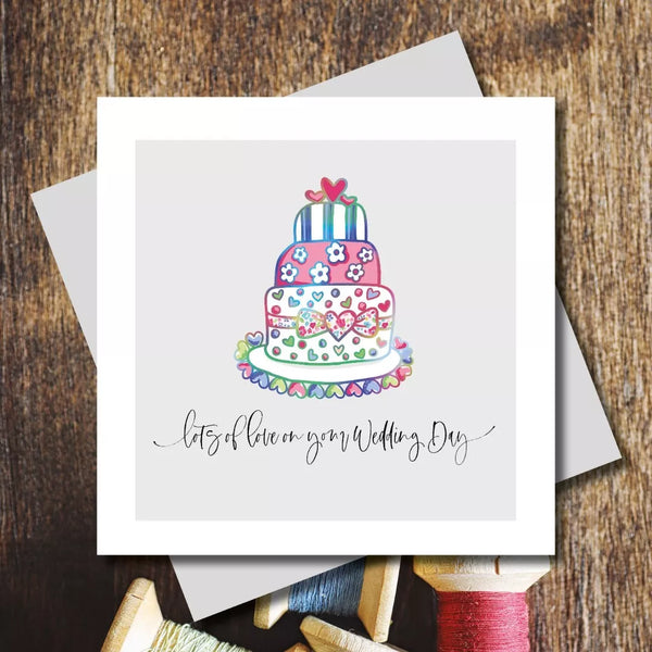 MARINA B DESIGNS PRETTY LILLY WEDDING DAY GREETING CARD -CAKE