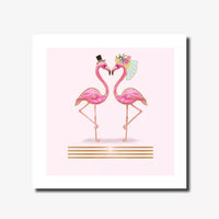 MARINA B DESIGNS -FLAMINGOES- WEDDING DAY GREETING CARD