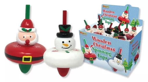 CHRISTMAS WOODEN SPINNING TOPS