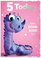 5th birthday - Roarsome - Birthday Greeting Card
