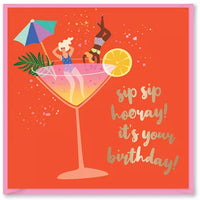 MARGARITA SIP HOORAY BIRTHDAY CARD