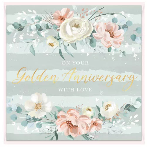 DESIGN BY VIOLET SQUARE CARD  - WITH LOVE "GOLDEN ANNIVERSARY"