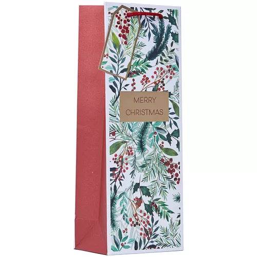 CHRISTMAS BY VIOLET BOTTLE BAG - FESTIVE FOLIAGE