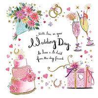 PAPER ROSE ARTISAN SQUARE CARD-  WEDDING DAY CARD