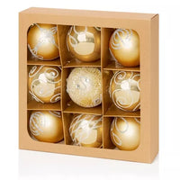 PK9 60mm CHAMPAGNE GOLD DECORATED BAUBLES