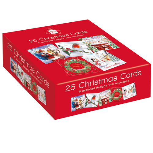 CHRISTMAS BUMPER 25 BOX CARDS ASSORTMENT