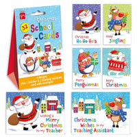 GIFTMAKER 32in SCHOOL PACK CHRISTMAS CARDS - SANTA & FRIENDS