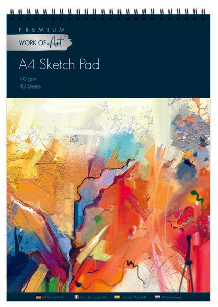 WORK OF ART A4 40sht SPIRAL BOUND SKETCH PAD 6's