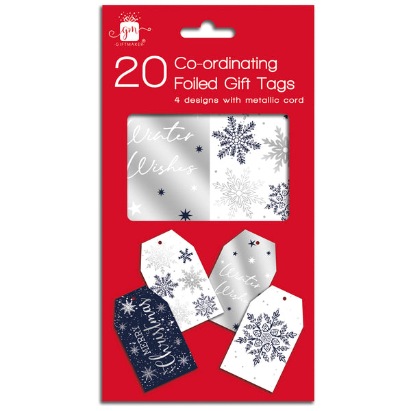 Christmas Co-ord Midnight Blue Tags 20Pk