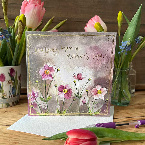 To a Lovely Mum on Mother's Day Japanese Anemones Card