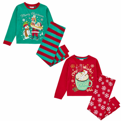 Infant Christmas Printer Pyjama Set 2 Assorted