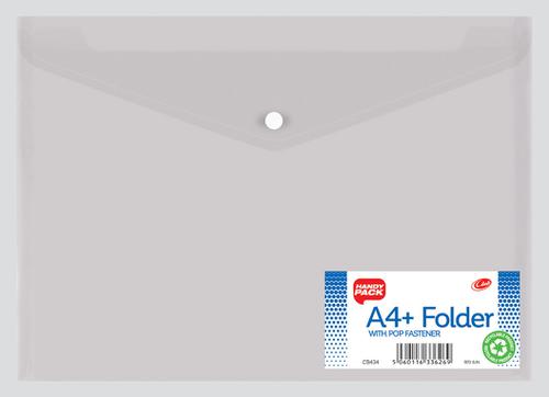 Foolscap Plastic Document Wallet with pop fastener