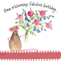 BLOOMING FABULOUS LARGE SPARKLE BIRTHDAY CARD