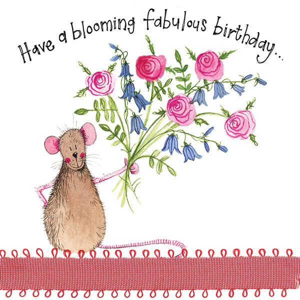 BLOOMING FABULOUS LARGE SPARKLE BIRTHDAY CARD