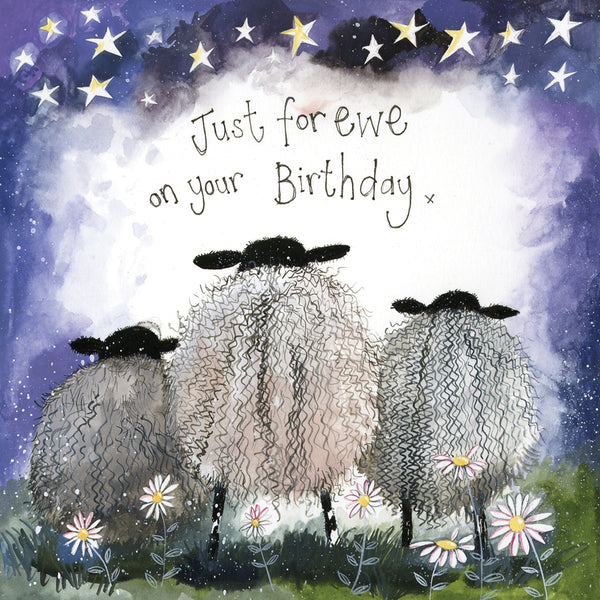 STARLIGHT SHEEP LARGE FOIL BIRTHDAY CARD
