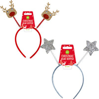 Christmas Glitter Reindeer/Star Head Bopper