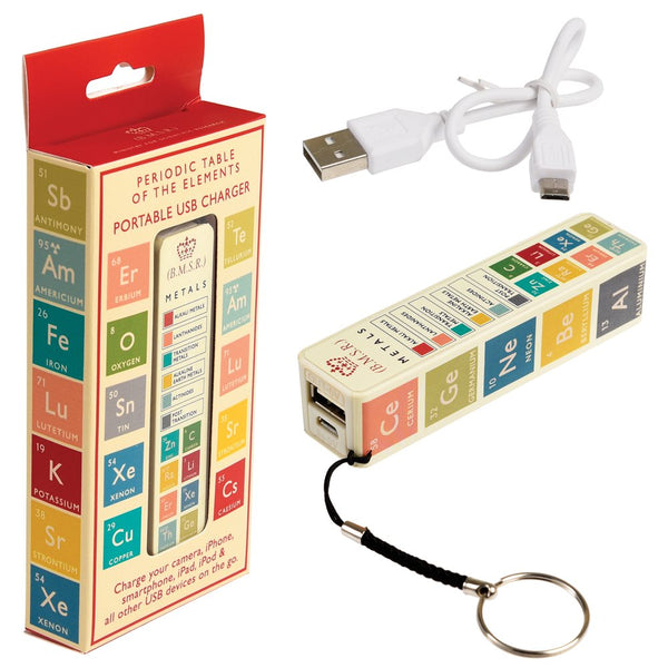PERIODIC TABLE USB PORTABLE CHARGER