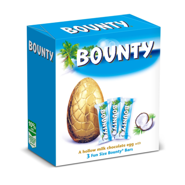 Bounty Coconut Milk Chocolate Easter Egg With 3 Fun Size Chocolate Bars 235.5g