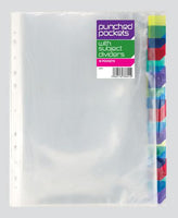 10 Subject dividers with Punched Pockets