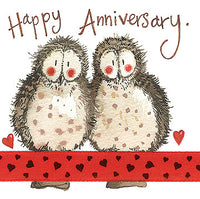 ANNIVERSARY OWLS LITTLE SPARKLE CARD