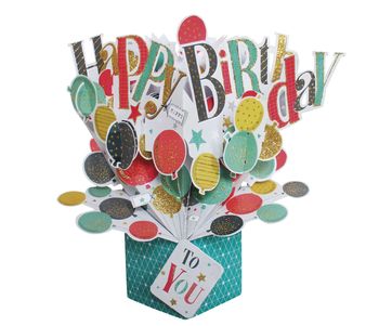 Birthday Balloons Pop-up Card