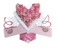Birthday Floral Heart Pop-Up Card