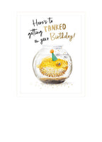 Puffa Fish Getting Tanked Birthday Card