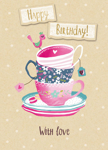 Birthday Card  - Tea Cups
