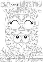 Two Owls - Colour Your Own Mother's Day Card