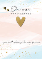 Our Anniversary - Peach & Blue Surface Pattern Greeting Card