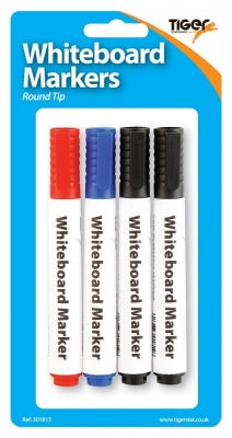 TIGER SLIM WHITEBOARD MARKERS 4 PACK