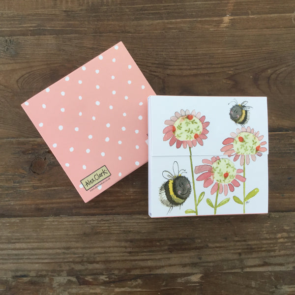BEE & FLOWER MINI MAGNETIC NOTEPAD