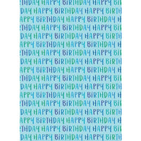 Blue Birthday Male Gift Wrap - 1 Sheet