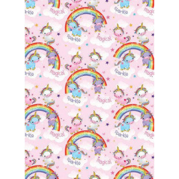 Gift Wrap Unicorn Rainbow - 1 Sheet