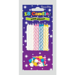 18 Spiral Multi-coloured Birthday Candles