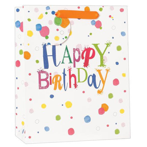 Happy Birthday Spots Gift Bag Medium
