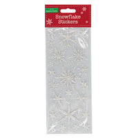 Silver Glitter Snowflake Stickers