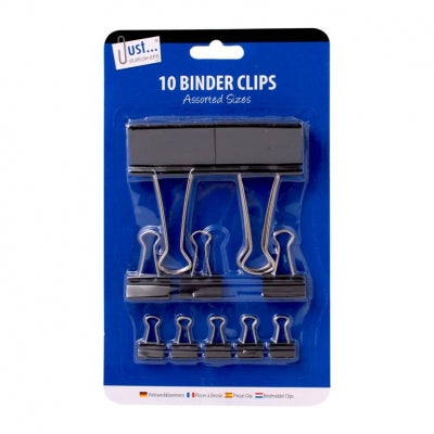 10 Assorted Binder Clips Assorted sizes