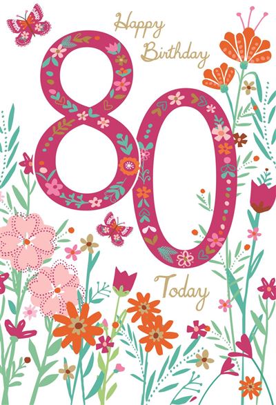 80th Female Birthday Card