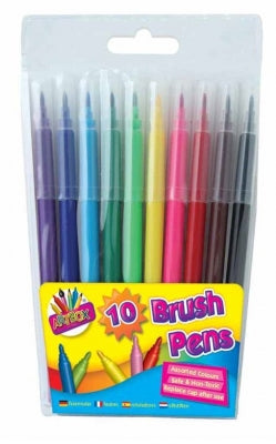 10 QUALITY BRUSH FIBRE PENS IN WALLET