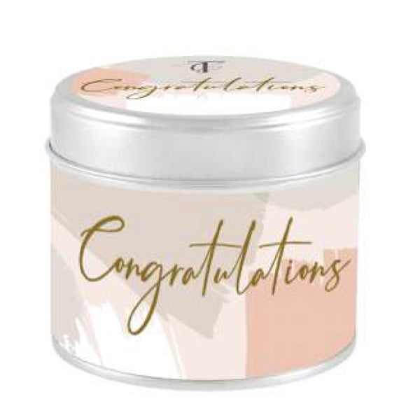 Sentiments Candle in Tin - Congratulations