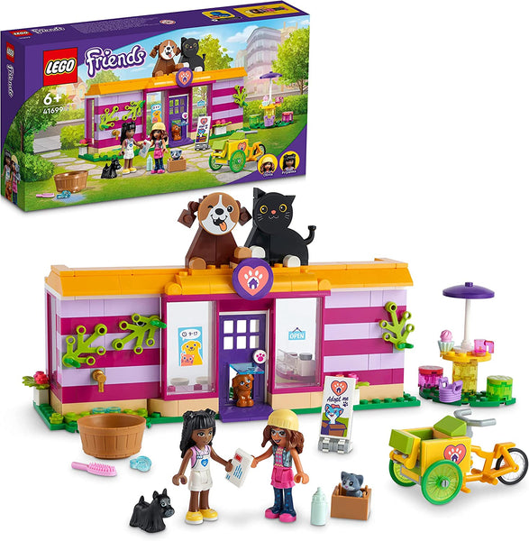LEGO 41699 Friends Pet Adoption Café Animal Rescue Toy PlaySet, Gifts for 6 Plus Year Old Girls and Boys with Olivia & Priyanka Mini-Dolls