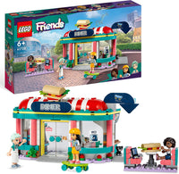 LEGO 41728 Friends Heartlake Downtown Diner Restaurant Playset, Toy for Kids Aged 6 Plus, Birthday Gift Idea with Liann, Aliya and Charli Mini-Dolls, 2023 Series Characters