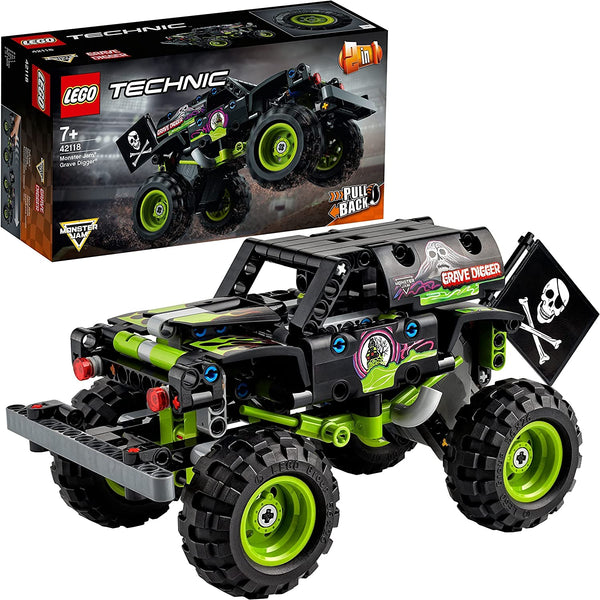 LEGO 42118 Technic Monster Jam Grave Digger Truck Toy to Off-Road Buggy, Pull Back 2 in 1 Building Set, For Boys and Girls 7 plus Years Old