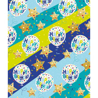 Balloons Male Gift Wrap - 1 Sheet