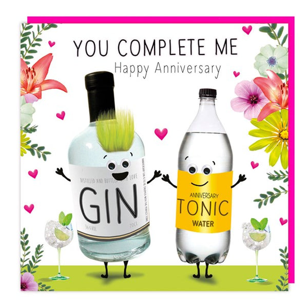 Happy Anniversary-  Gin + Tonic Greeting Card
