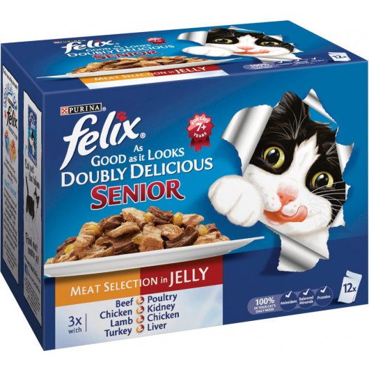 Felix As Good As It Looks SENIOR Doubly Delicious Meat  x 12
