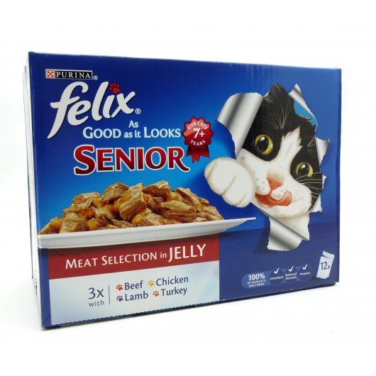 Felix Pouch Agail Senior Gij Meat Multipack x12