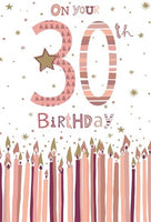 30th Female Birthday Card