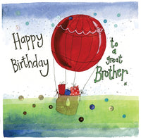 Brother Hot Air Balloon Birthday Card
